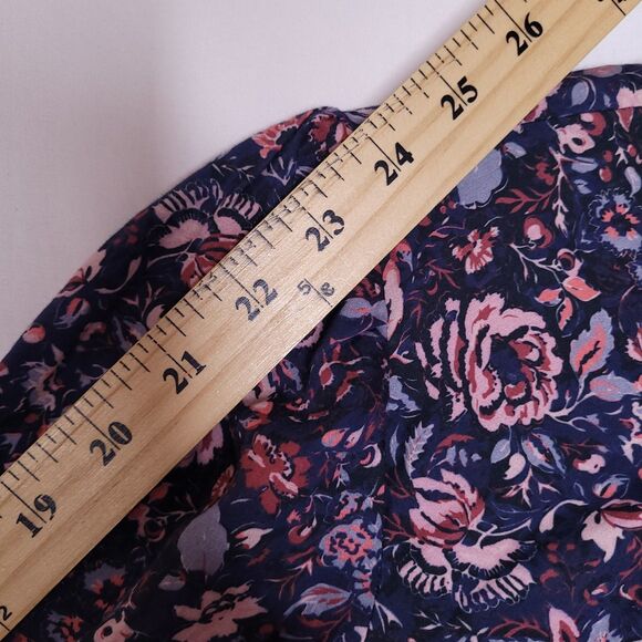 Rebecca Taylor Top Small Navy Floral Keyhole La Vie - Picture 8 of 11